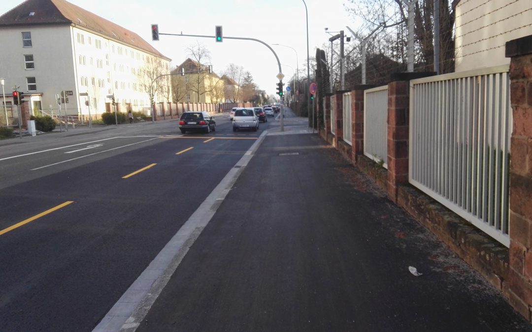 Neue Verkehrssituation in der Römerstraße in der Heidelberger Südstadt